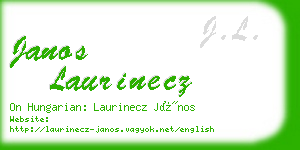 janos laurinecz business card